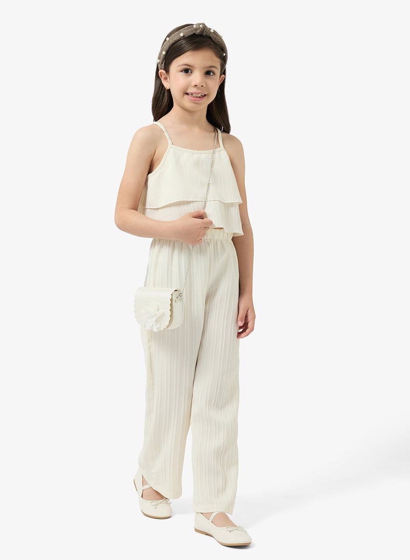 Pinata White Strappy Frill Top and Pants Set - Image 1